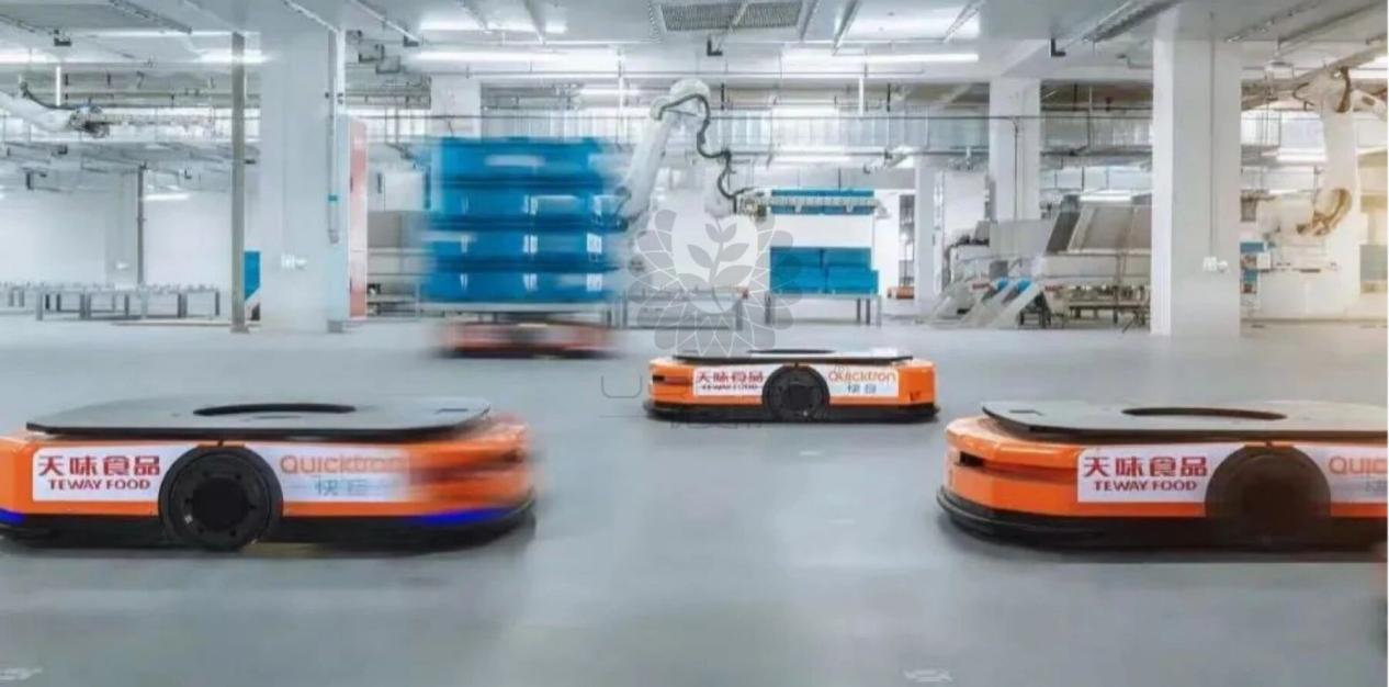 Teway Food – robôs AGV em funcionamento de alta frequência sobre pavimento UQESH