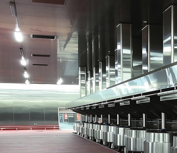 SF – cozinha de processo com recipientes de aço inoxidável